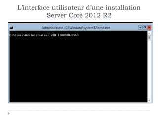 L’interface utilisateur d’une installation
Server Core 2012 R2
 
