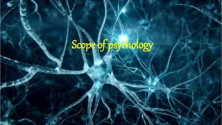 Scope of psychology
 