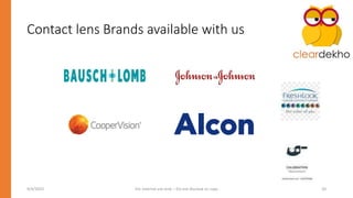 Contact lens Brands available with us
9/4/2023 For Internal use only – Do not disclose or copy 20
 