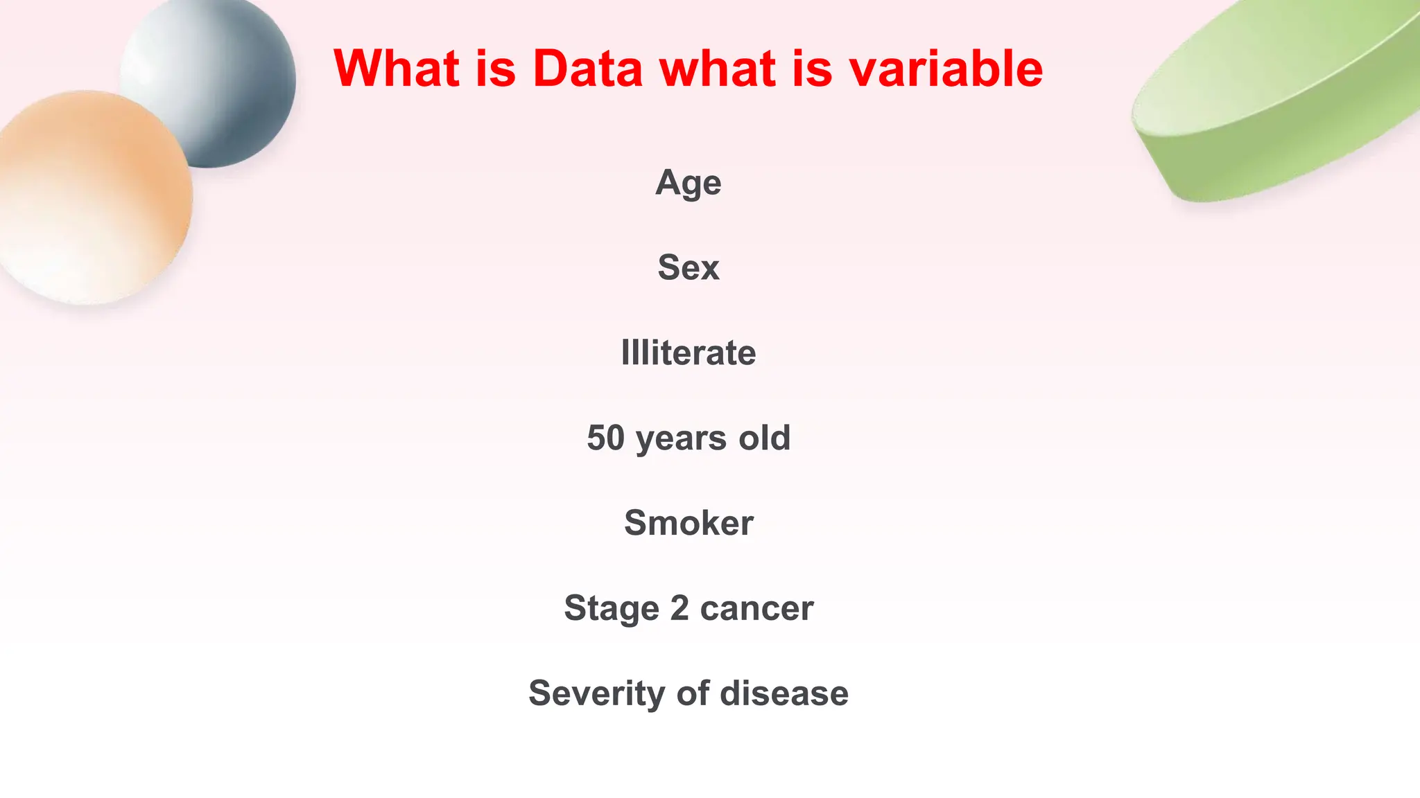 Biostatistics research type of statics and examples | PPT
