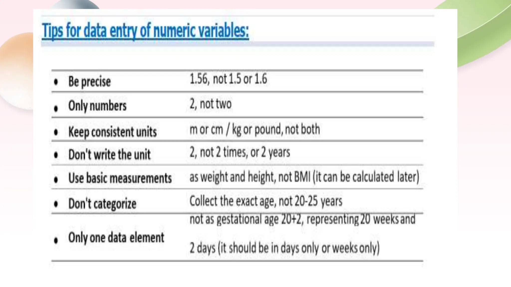 Biostatistics research type of statics and examples | PPT