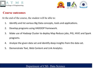 Introduction to Big data analytics subject | PPTX