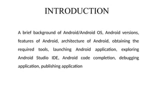 Introduction to Android Studio for Android app development | PPTX