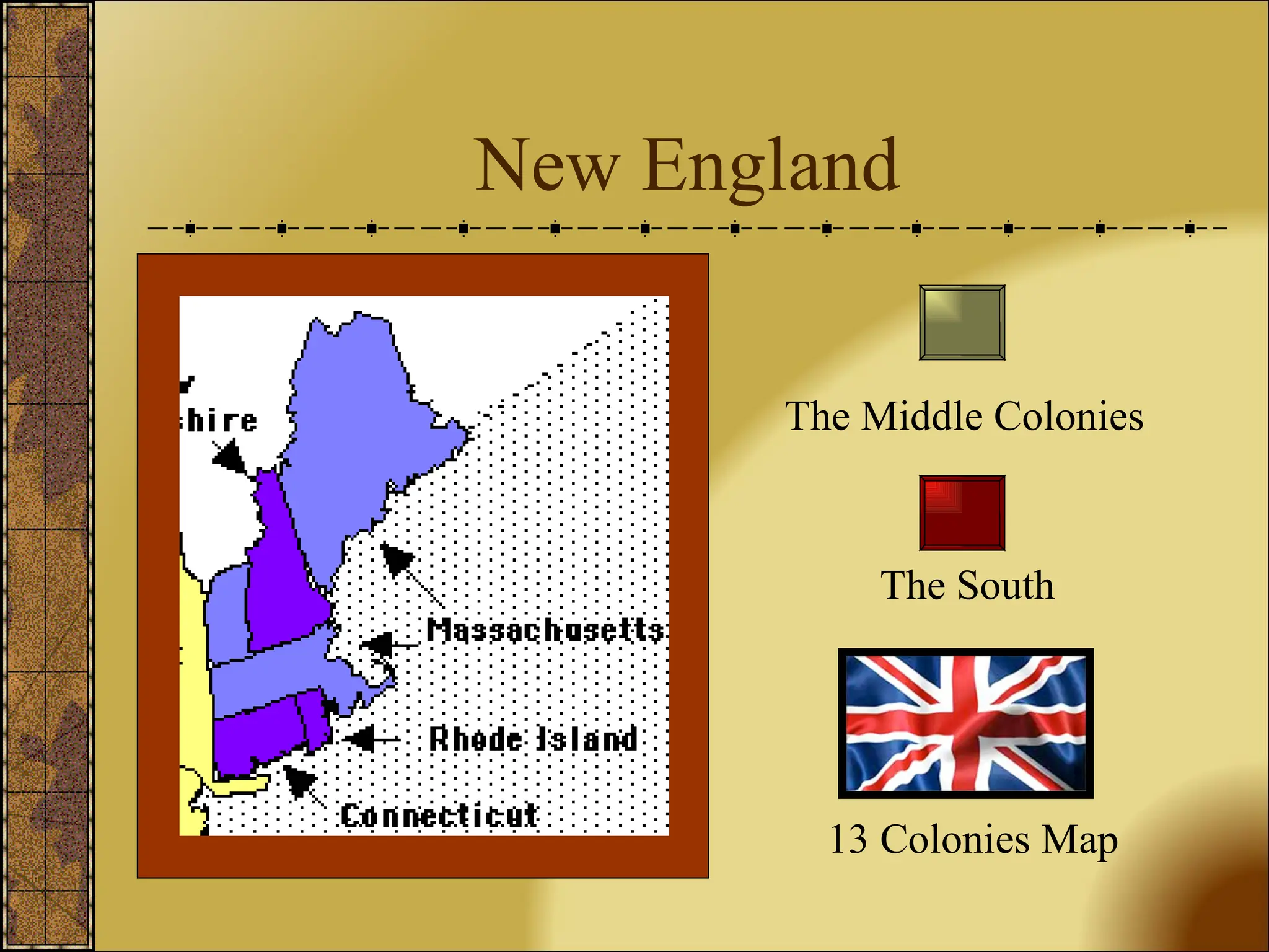 New England The Middle Colonies The South 13 Colonies Map 