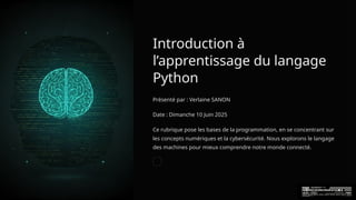 introduction au langage python | pdf | code source |... Introduction-a-lapprentissage-du-langage-Python.pptx