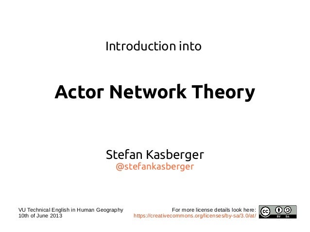 Introduction into Actor Network Theory from Bruno Latour