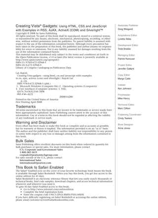 Introduction   Creating Vista Gadgets - @iRajLal