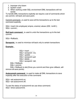 dm sql syntax summary data management sql –... Introduction to Database Management System | PDF