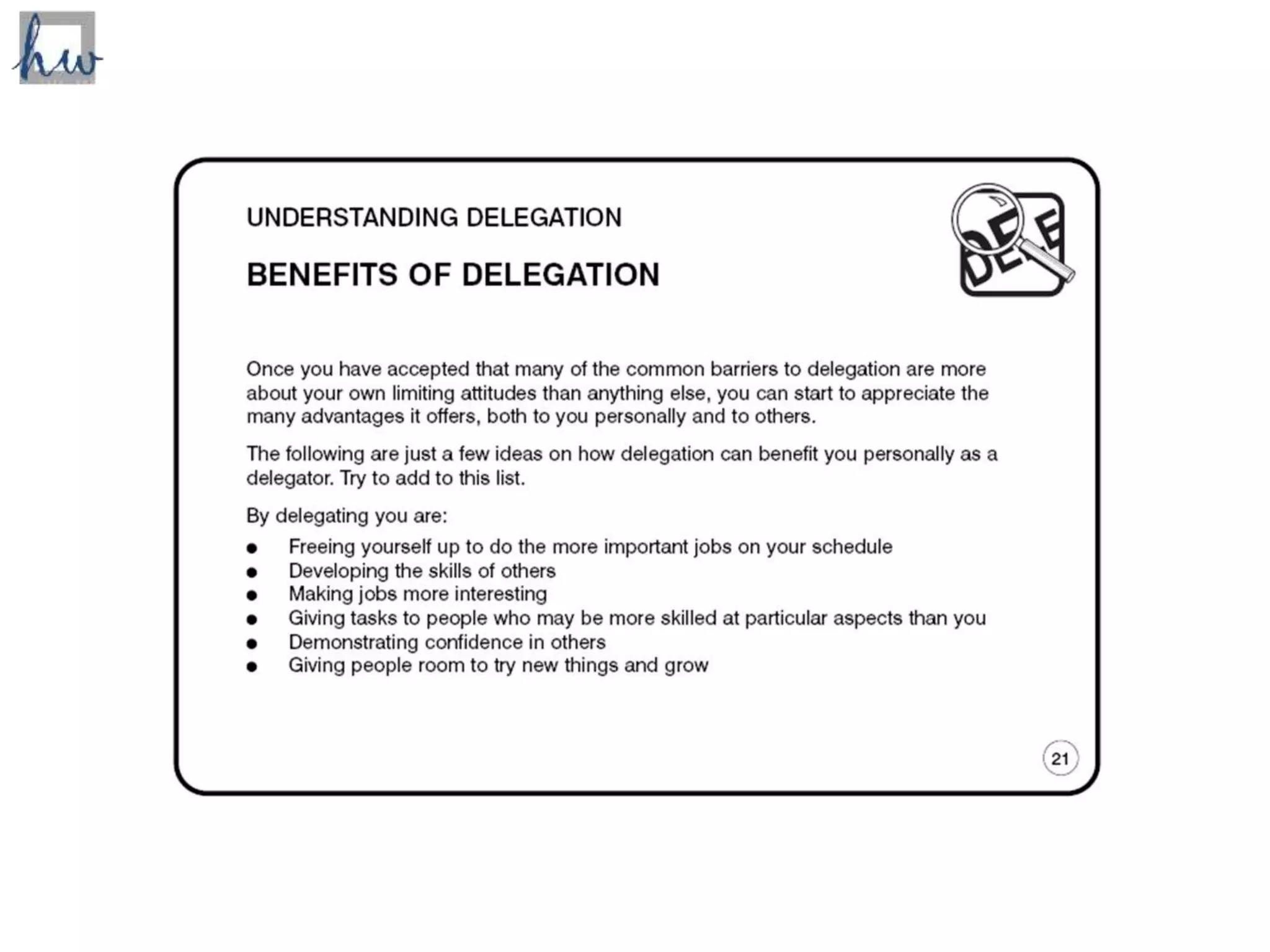 Introduction - Delegating Effectively