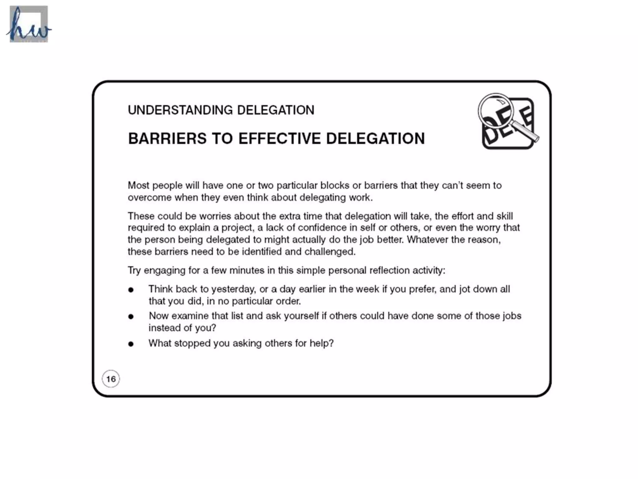 Introduction - Delegating Effectively