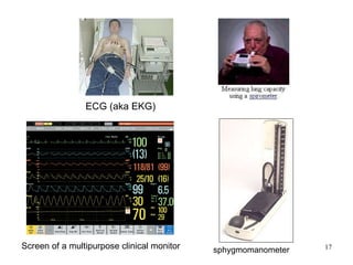 Screen of a multipurpose clinical monitor ECG (aka EKG) sphygmomanometer 
