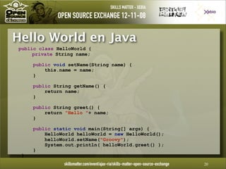 Introduction à Groovy - OpenSource eXchange 2008