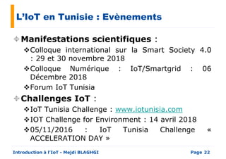 L’IoT en Tunisie : Evènements
Manifestations scientifiques :
Colloque international sur la Smart Society 4.0Colloque in...
