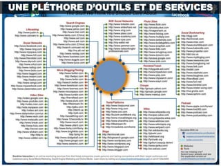 UNE PLÉTHORE D’OUTILS ET DE SERVICES
 