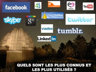 QUELS SONT LES PLUS CONNUS ET
      LES PLUS UTILISÉS ?
 