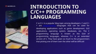 Introduction to C programming ppt 1234567 | PPTX