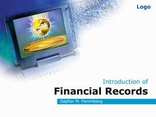 Gaphor M. Panimbang Introduction of Financial Records Logo 