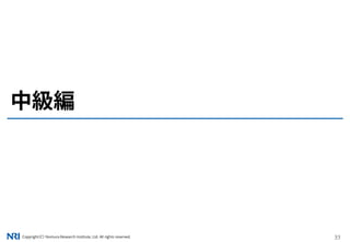 Copyright（C） Nomura Research Institute, Ltd. All rights reserved. 33
中級編
 