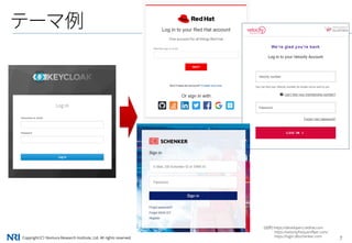 Copyright（C） Nomura Research Institute, Ltd. All rights reserved. 7
テーマ例
(出所) https://developers.redhat.com
https://velocityfrequentflyer.com/
https://login.dbschenker.com
 