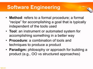 Metode Software Engineer Introduction Software engineering | PPTX