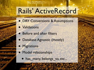 Introduction to Active Record at MySQL Conference 2007