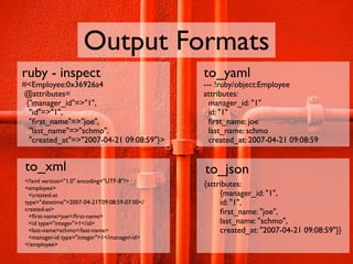Introduction to Active Record at MySQL Conference 2007