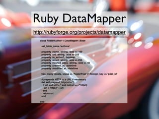 Introduction to Active Record at MySQL Conference 2007
