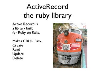 Introduction to Active Record at MySQL Conference 2007