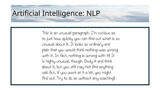 Artificial Intelligence: NLP
 