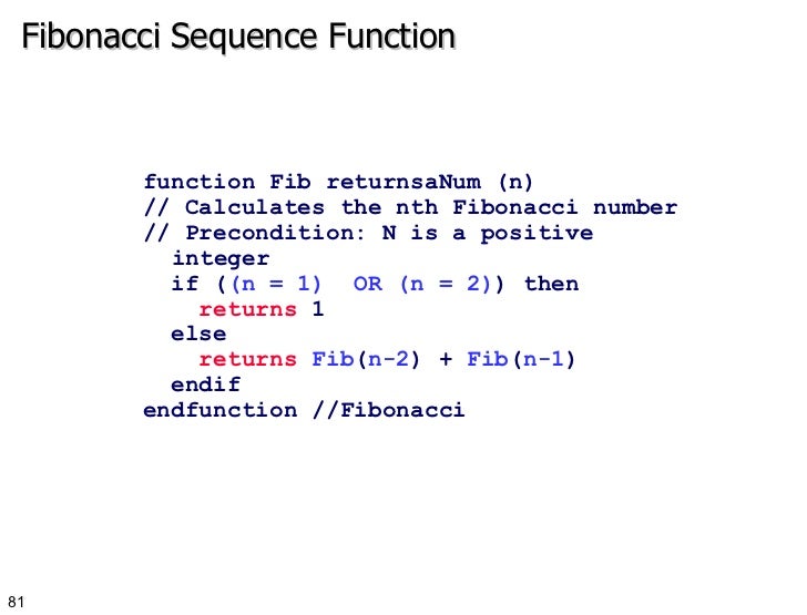 Fibonacci Program Pseudocode Fibonacci Program Pseudocode