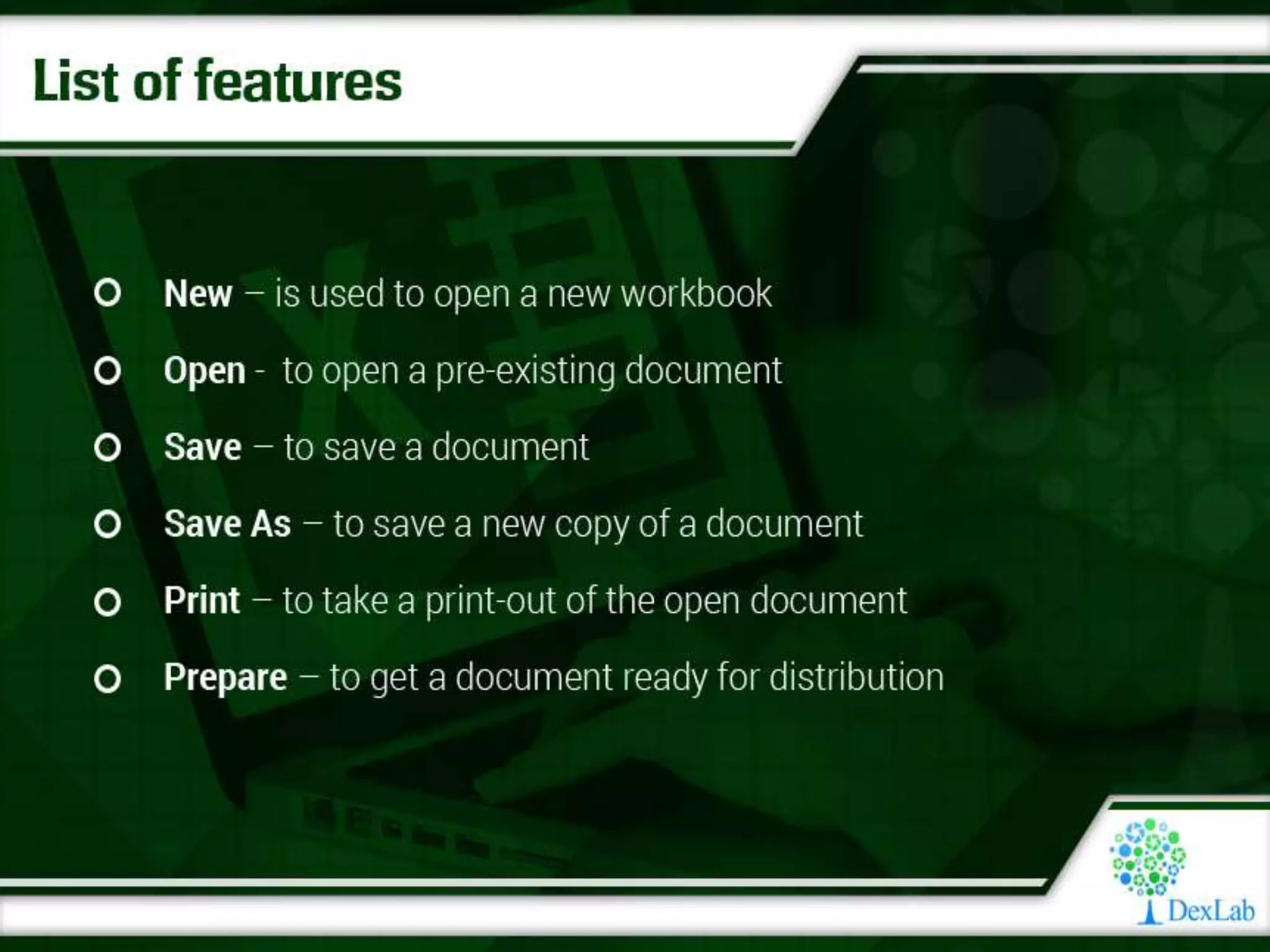 Dexlab Analytics - The Rudiments of MS Excel