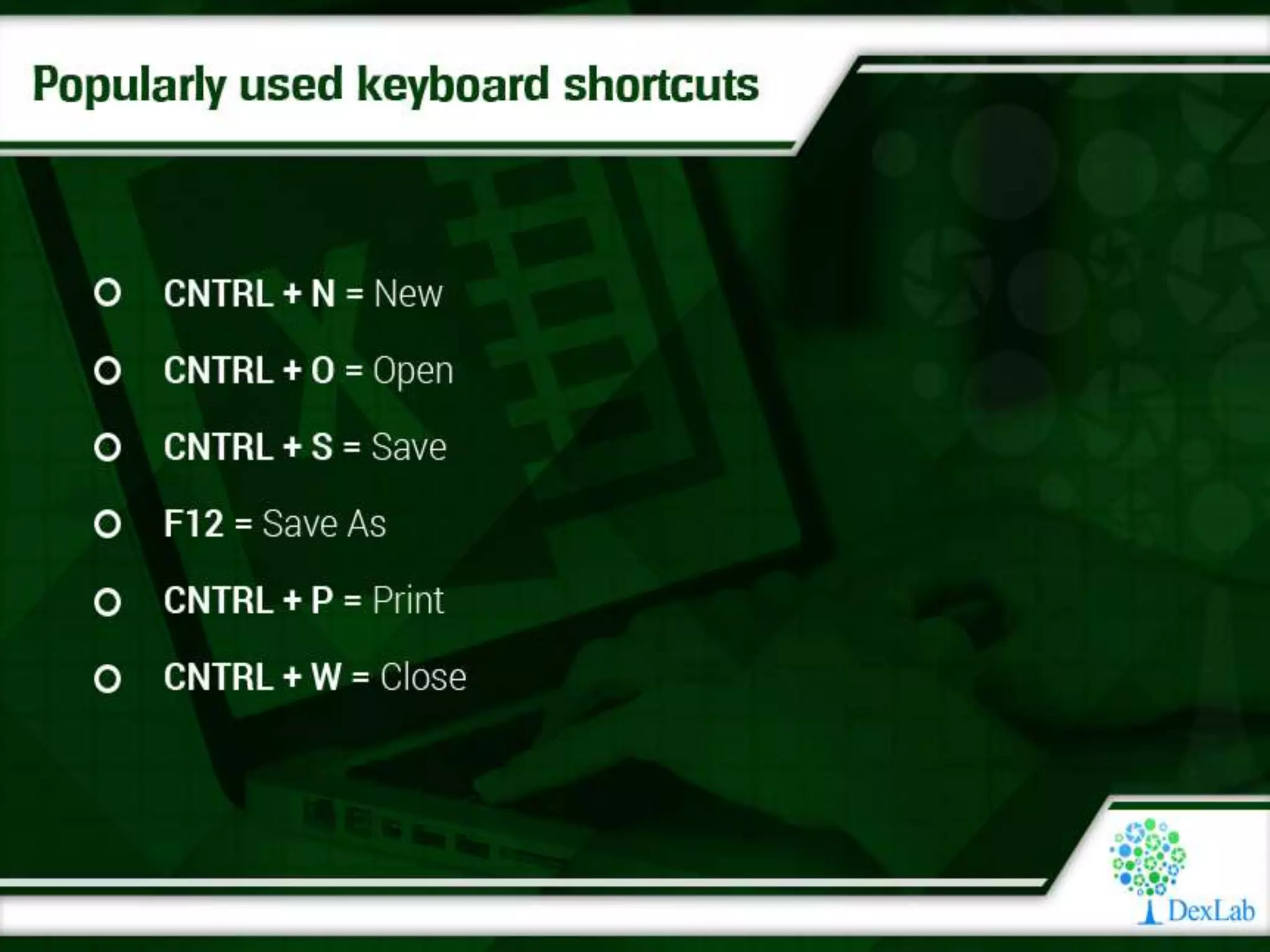Dexlab Analytics - The Rudiments of MS Excel