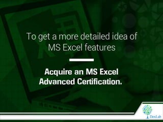 Dexlab Analytics - The Rudiments of MS Excel