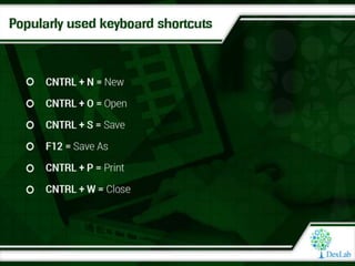 Dexlab Analytics - The Rudiments of MS Excel