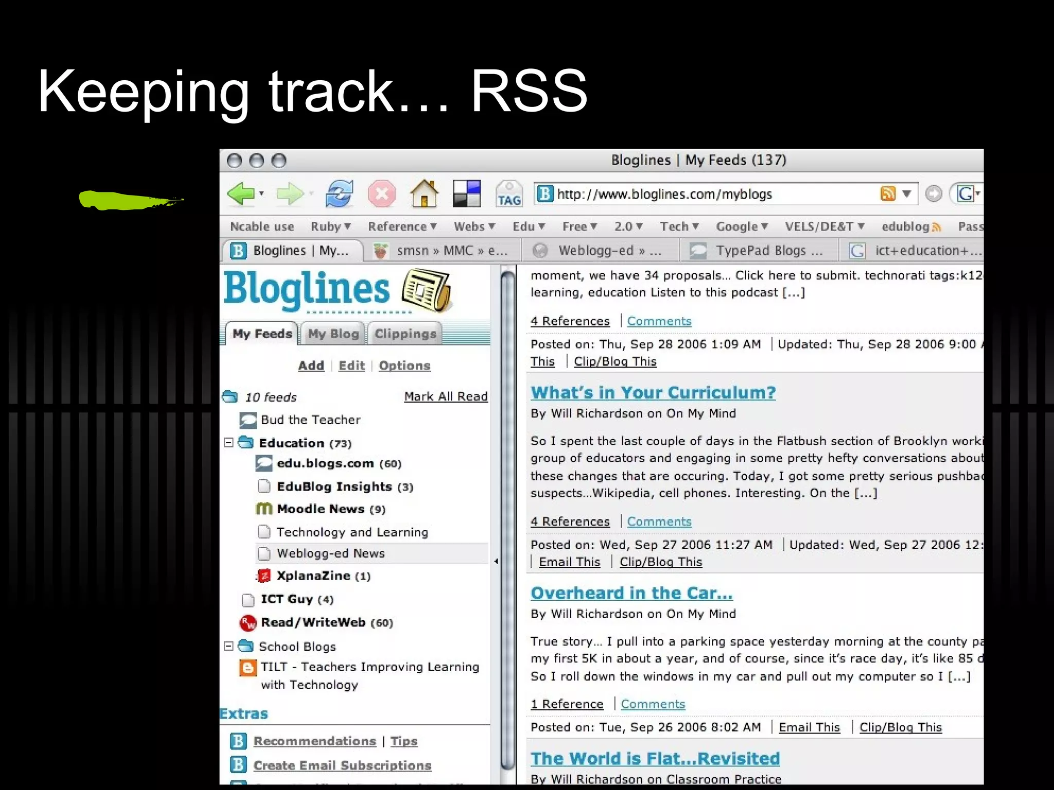 Keeping track… RSS 