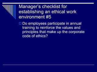 Work Ethic Checklist Introduction To Business Ethics | PPT