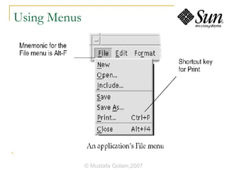 Using Menus © Mustafa Golam,2007 