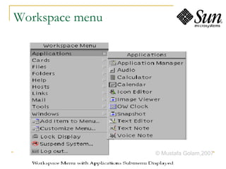 Workspace menu © Mustafa Golam,2007 