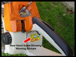 Rear Hand Guard Showing  Warning Stickers 