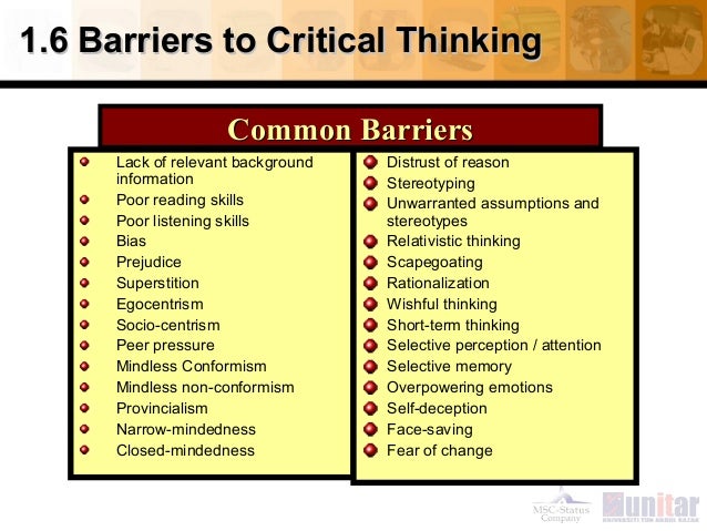 Characteristics of critical thinking skills