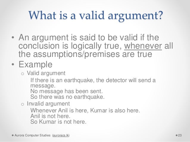valid argument meaning in critical thinking