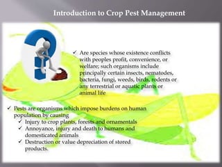 Pest Introduction Introduction to-crop-pest-management | PPTX