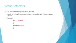 Css Paid Group Introduction-to-CSS.pptx alll about css types | PPTX