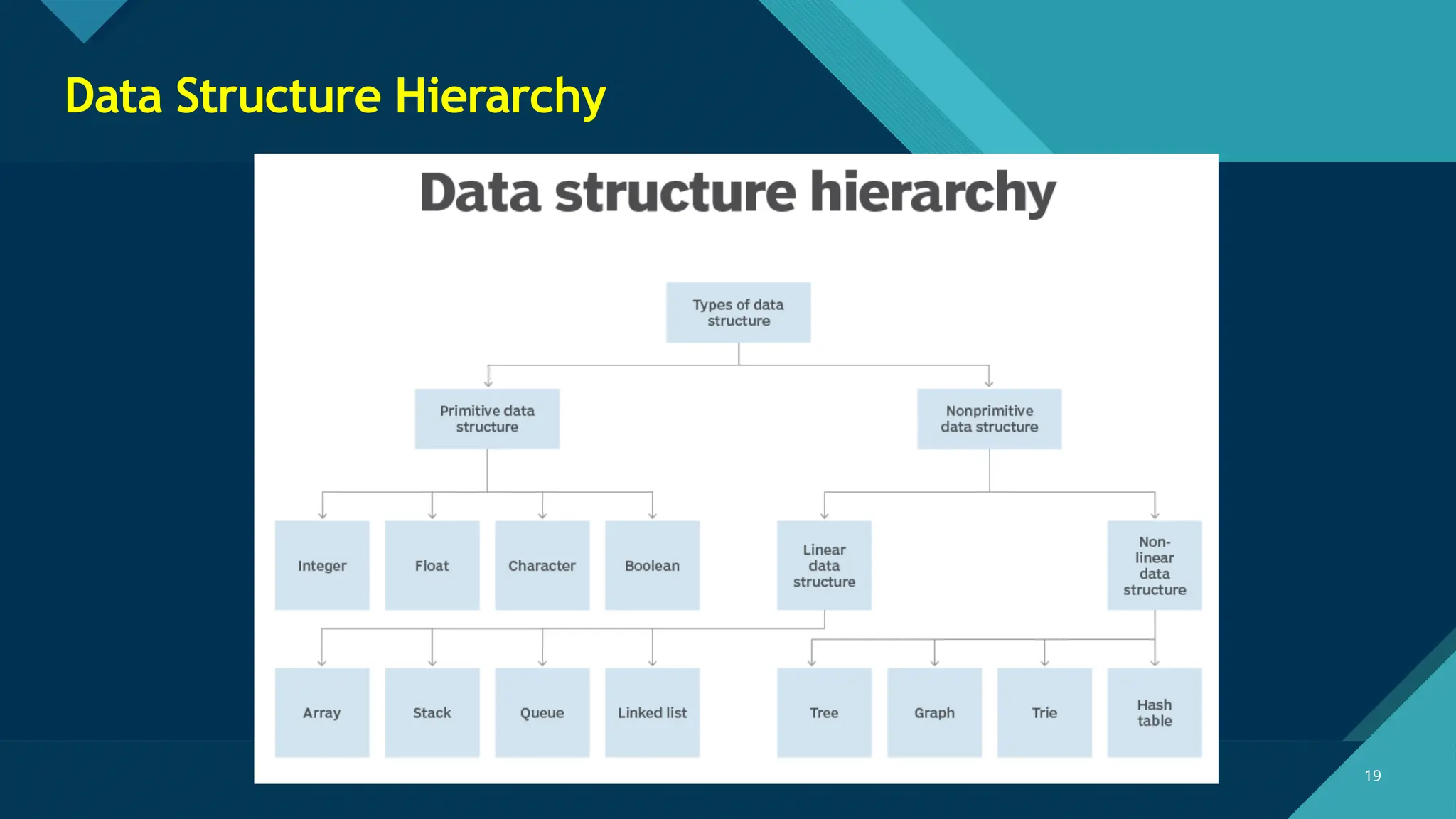 Click to edit Master title style
19
19
Data Structure Hierarchy
 