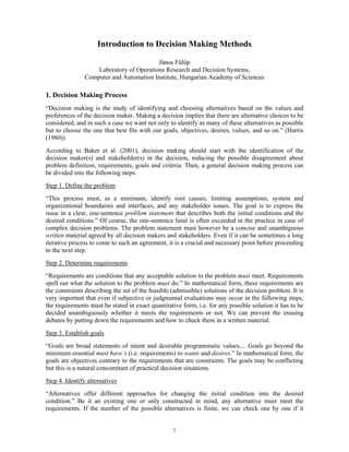 Introduction to decision making methods | PDF