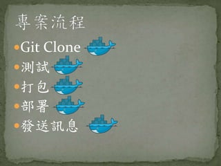 Git Clone
測試
打包
部署
發送訊息
 