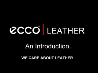An Introduction.. LEATHER WE CARE ABOUT LEATHER 