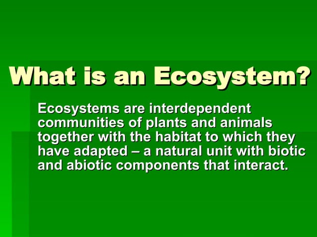 Ecosystems 1 Introduction | PPT | Environment | Science