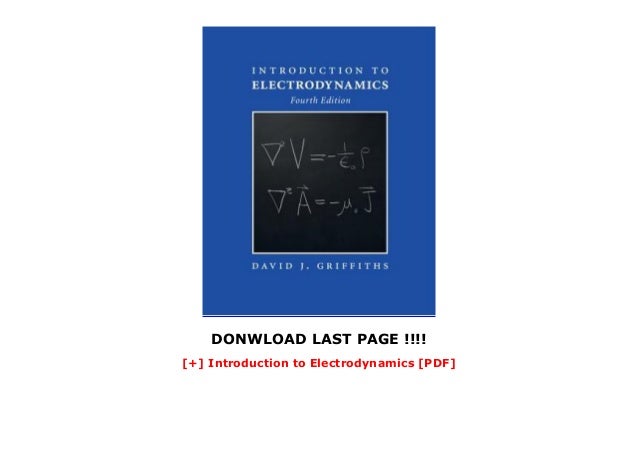 Introduction To Electrodynamics Pdf