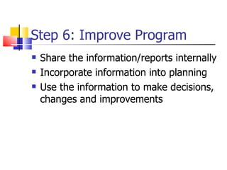 Improving Program Introduction To Evaluation | PPT